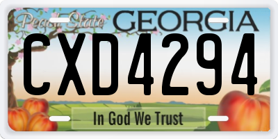GA license plate CXD4294