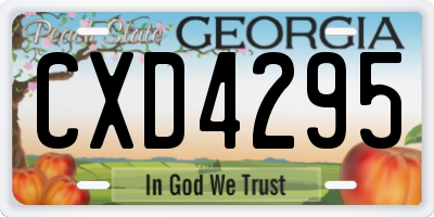 GA license plate CXD4295