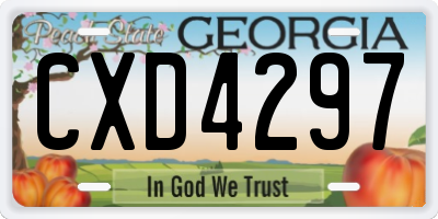 GA license plate CXD4297