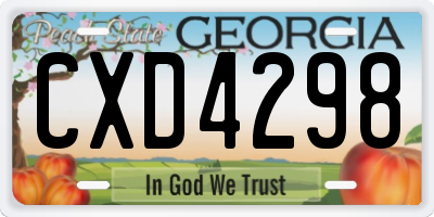 GA license plate CXD4298