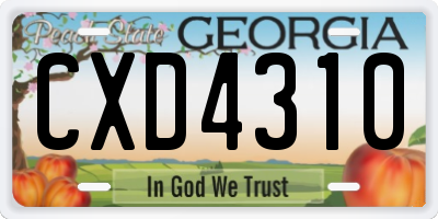 GA license plate CXD4310