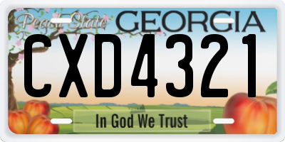 GA license plate CXD4321