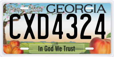 GA license plate CXD4324