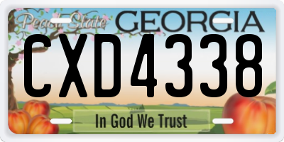 GA license plate CXD4338