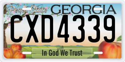 GA license plate CXD4339