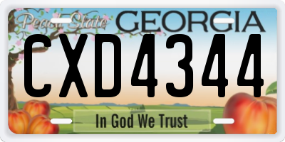 GA license plate CXD4344