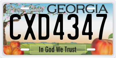 GA license plate CXD4347