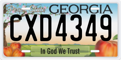 GA license plate CXD4349