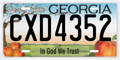 GA license plate CXD4352
