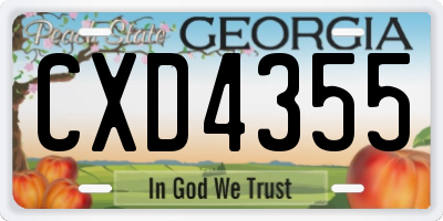 GA license plate CXD4355