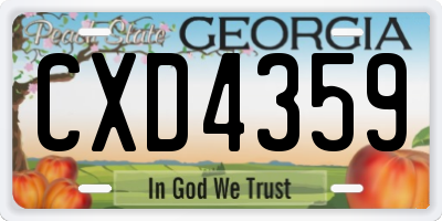 GA license plate CXD4359