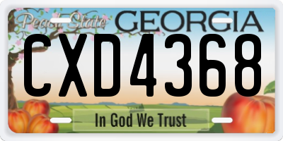 GA license plate CXD4368