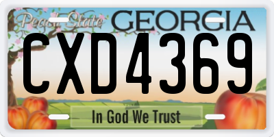 GA license plate CXD4369