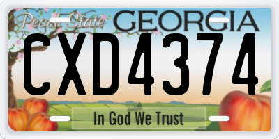 GA license plate CXD4374