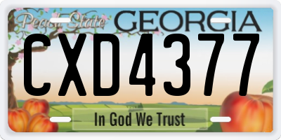 GA license plate CXD4377
