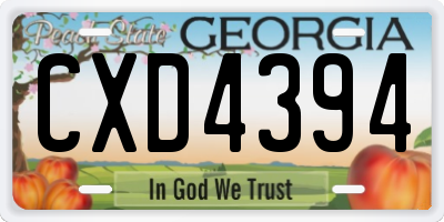 GA license plate CXD4394