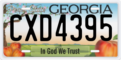GA license plate CXD4395