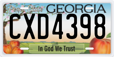 GA license plate CXD4398