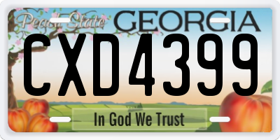 GA license plate CXD4399