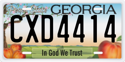 GA license plate CXD4414