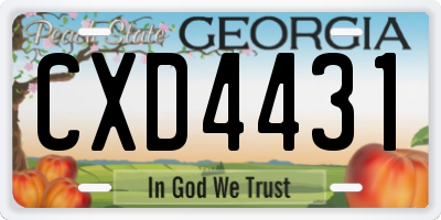 GA license plate CXD4431