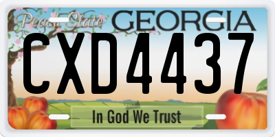 GA license plate CXD4437