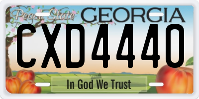 GA license plate CXD4440