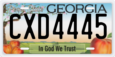 GA license plate CXD4445