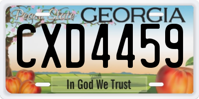 GA license plate CXD4459