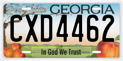 GA license plate CXD4462
