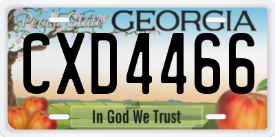 GA license plate CXD4466