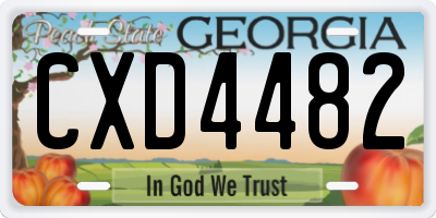GA license plate CXD4482