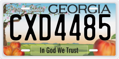 GA license plate CXD4485