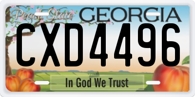 GA license plate CXD4496