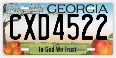 GA license plate CXD4522