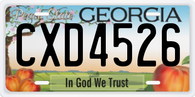 GA license plate CXD4526