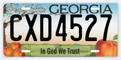 GA license plate CXD4527