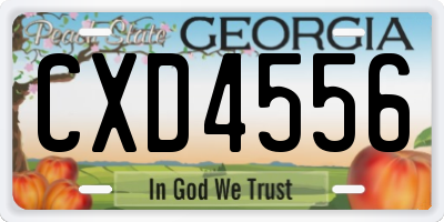 GA license plate CXD4556