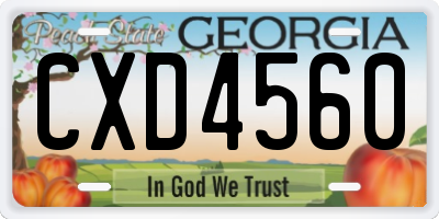 GA license plate CXD4560
