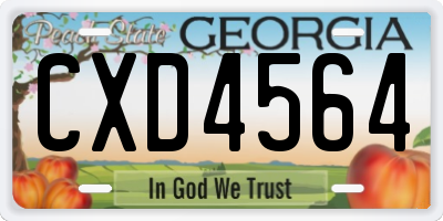 GA license plate CXD4564