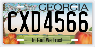 GA license plate CXD4566