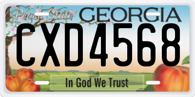 GA license plate CXD4568