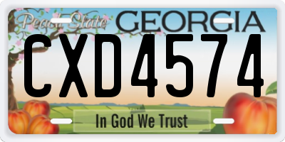 GA license plate CXD4574