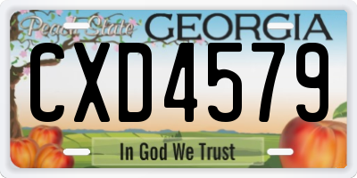 GA license plate CXD4579