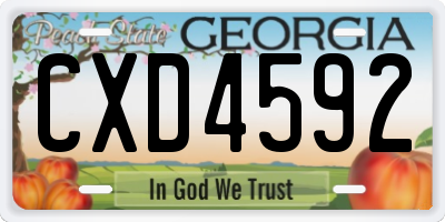 GA license plate CXD4592