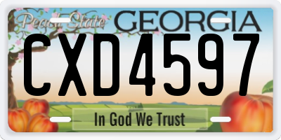 GA license plate CXD4597