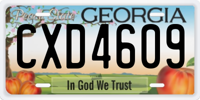 GA license plate CXD4609