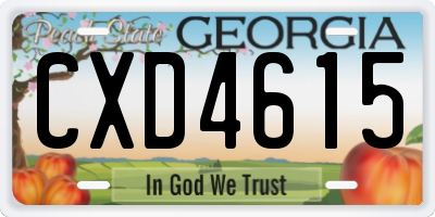 GA license plate CXD4615