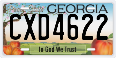 GA license plate CXD4622