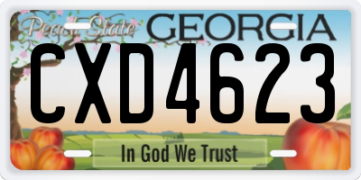 GA license plate CXD4623